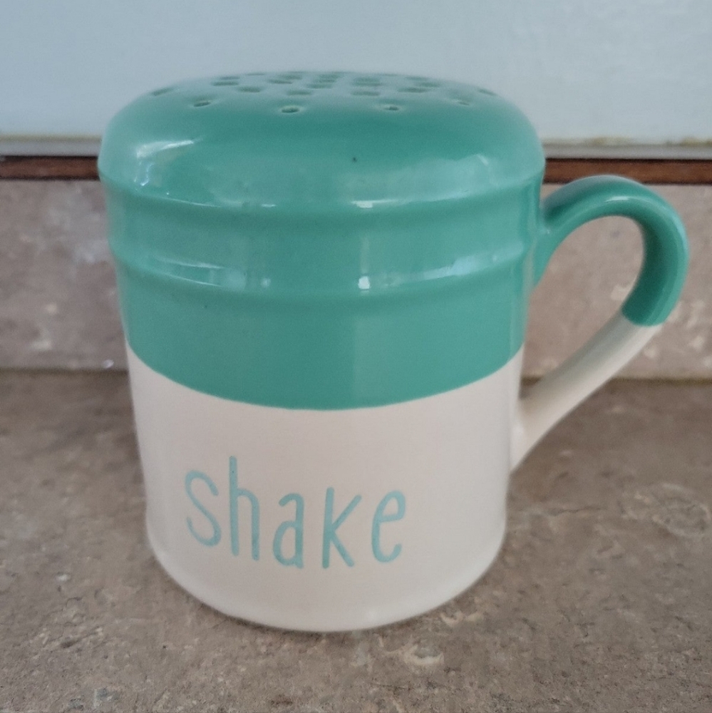 Ceramic Green and White Parmesan Cheese Shaker
